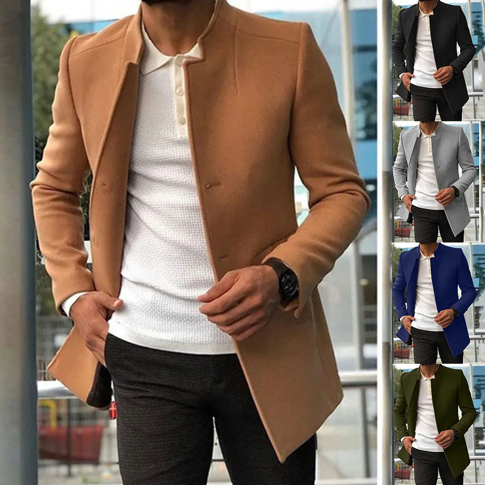 Men's Slim fit Coat Solid Color Business Jackets Fall And Winter