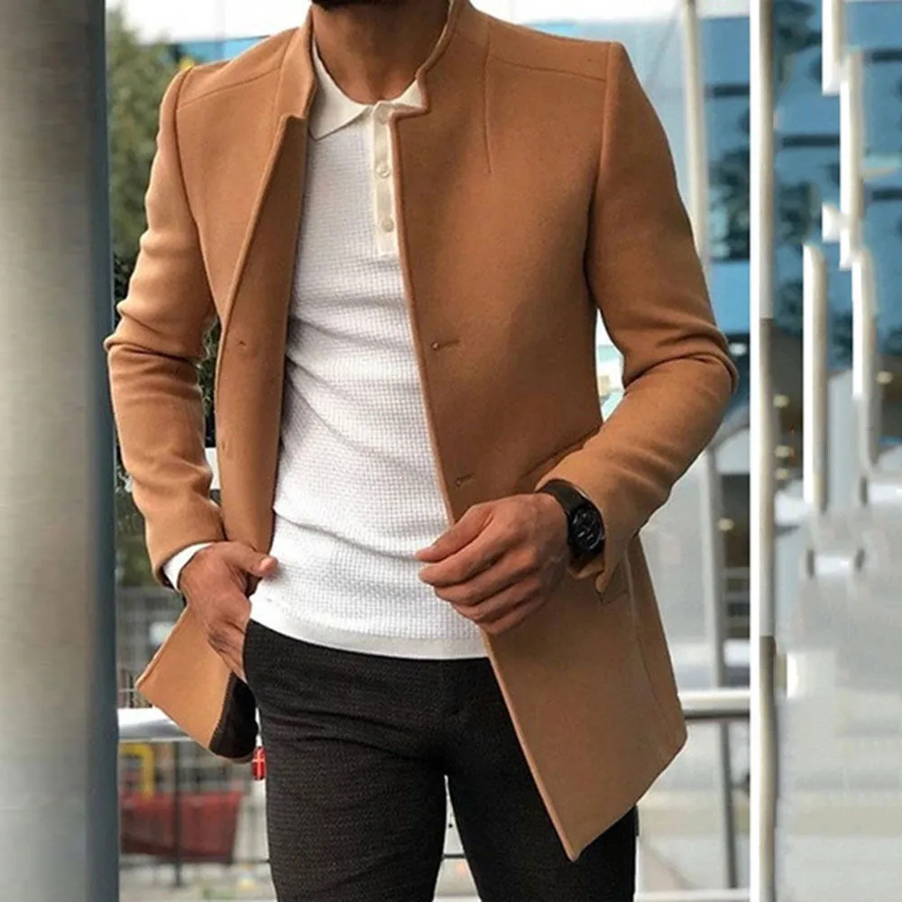 Men's Slim fit Coat Solid Color Business Jackets Fall And Winter