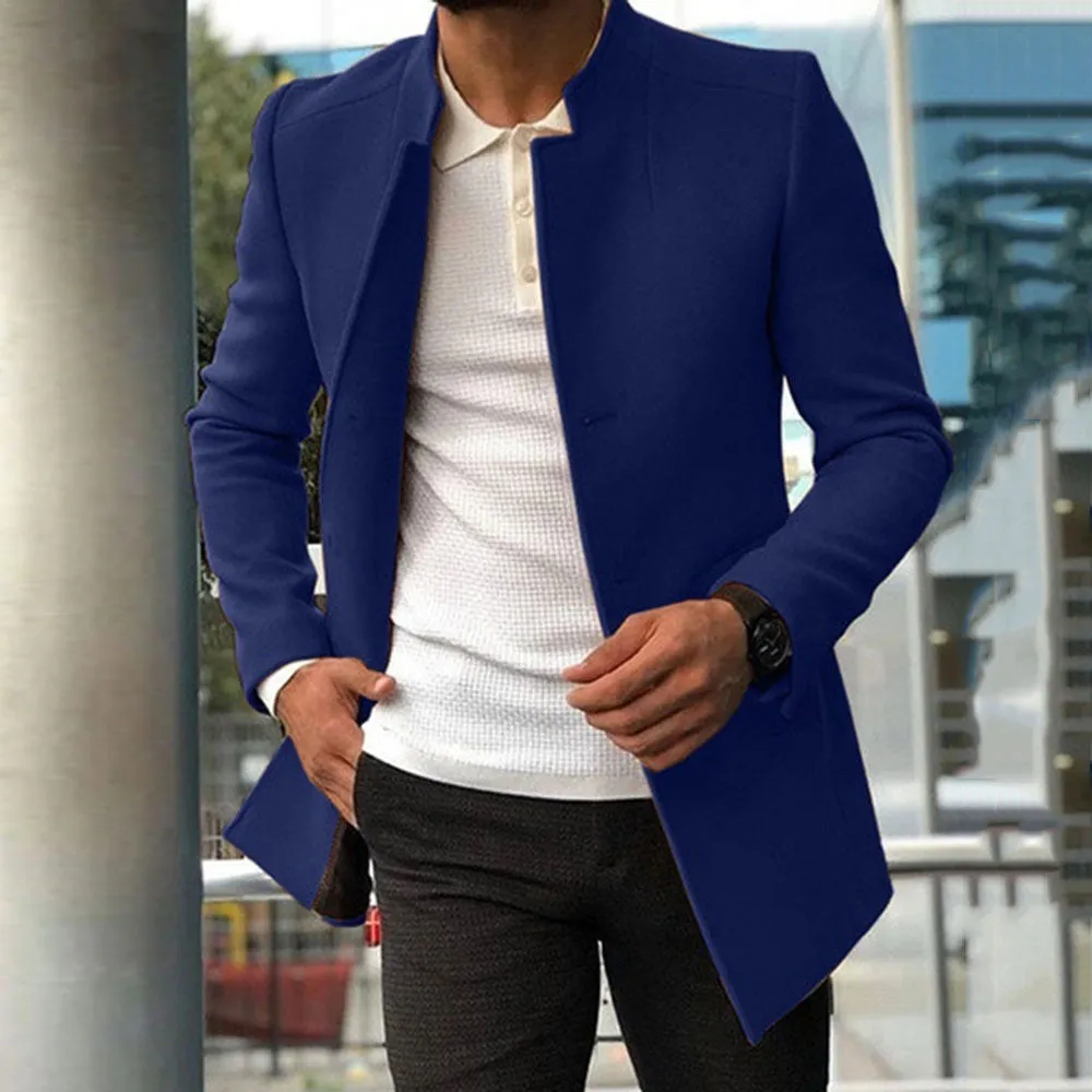 Men's Slim fit Coat Solid Color Business Jackets Fall And Winter