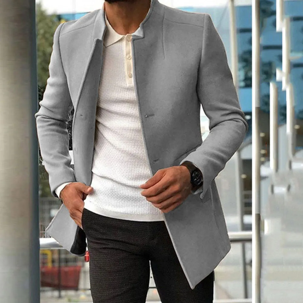 Men's Slim fit Coat Solid Color Business Jackets Fall And Winter