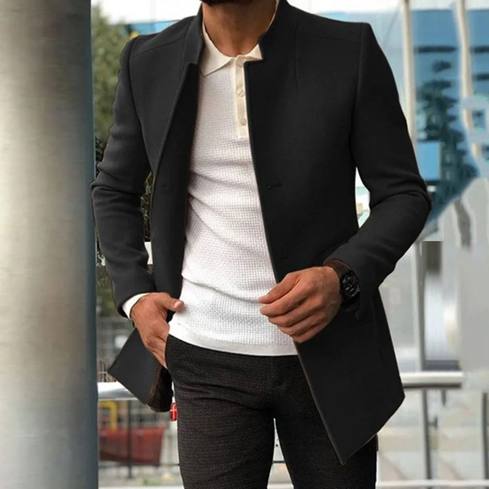 Men's Slim fit Coat Solid Color Business Jackets Fall And Winter