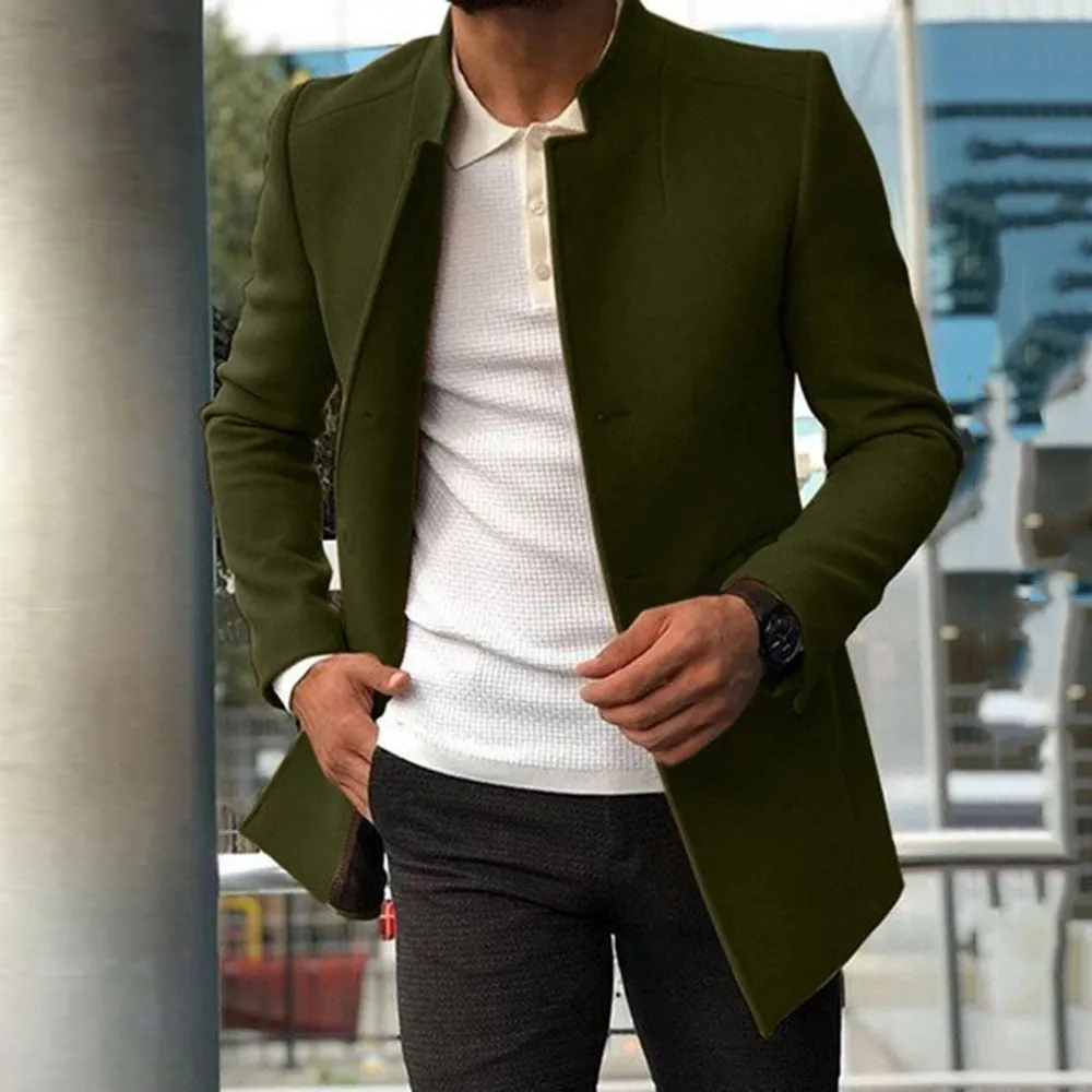 Men's Slim fit Coat Solid Color Business Jackets Fall And Winter