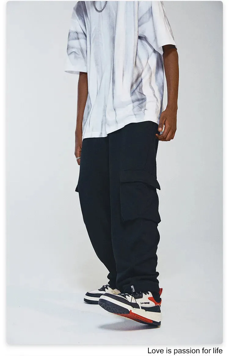 Men's Straight Leg Loose Double Pocket Sweatpants