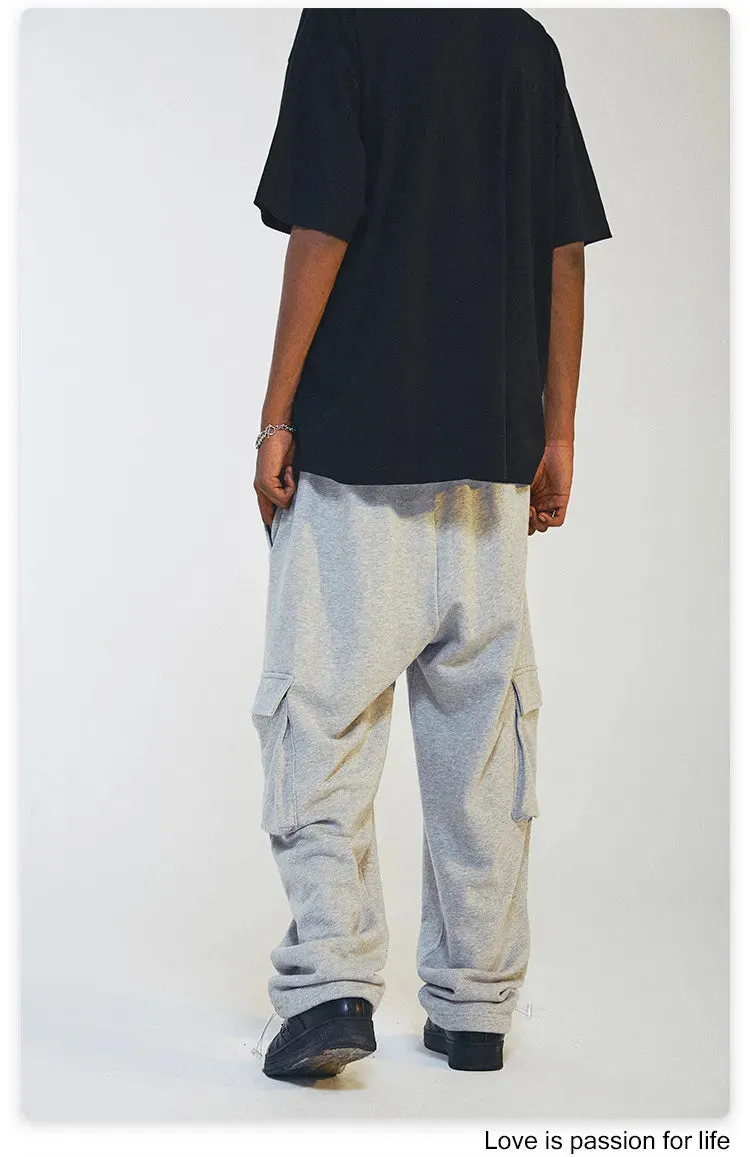 Men's Straight Leg Loose Double Pocket Sweatpants