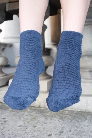 Navy Blue Short Ankle Cotton Socks