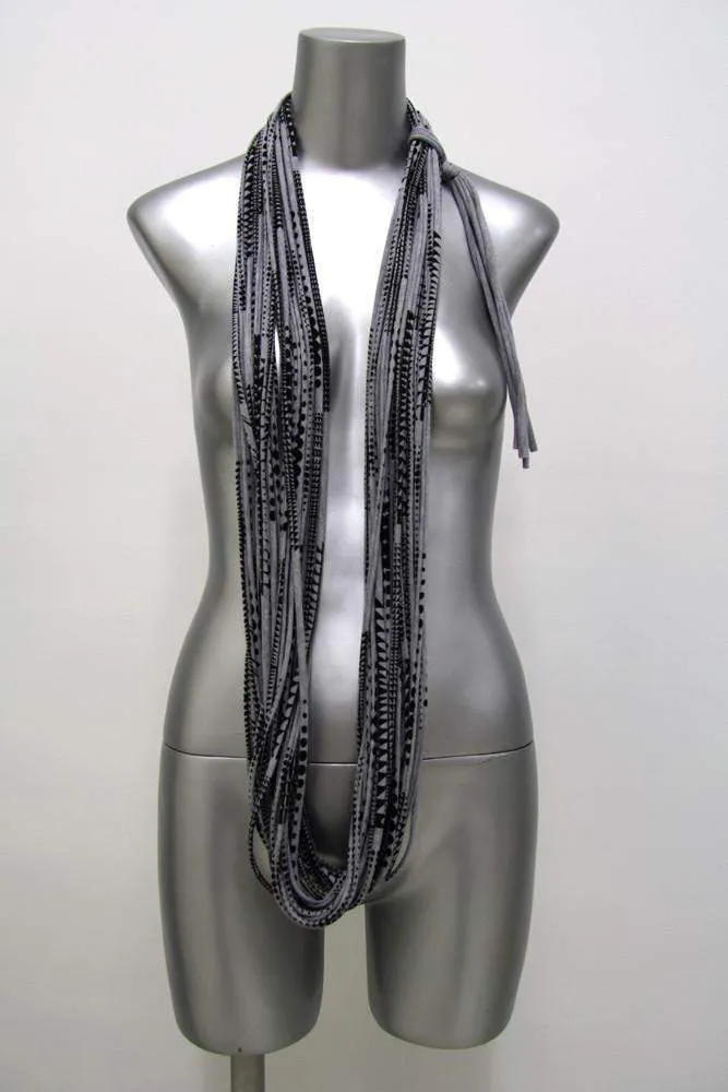 Necklush Infinity Scarf / Heather Gray & Black / Unisex