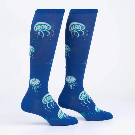 Nice to Sea you  Women's Knee High Sock - Glow in the dark