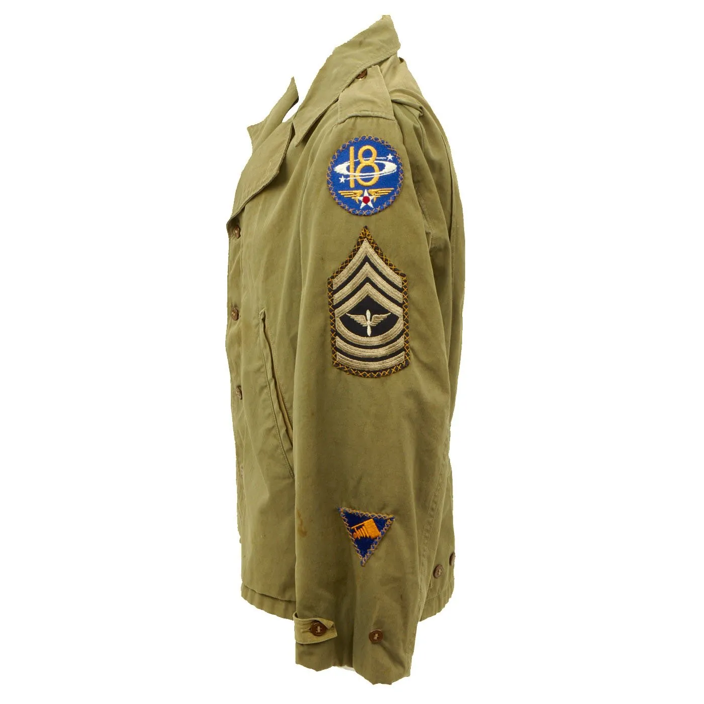 Original U.S. WWII 18th Air Force Ghost Division Patched M41 Jacket