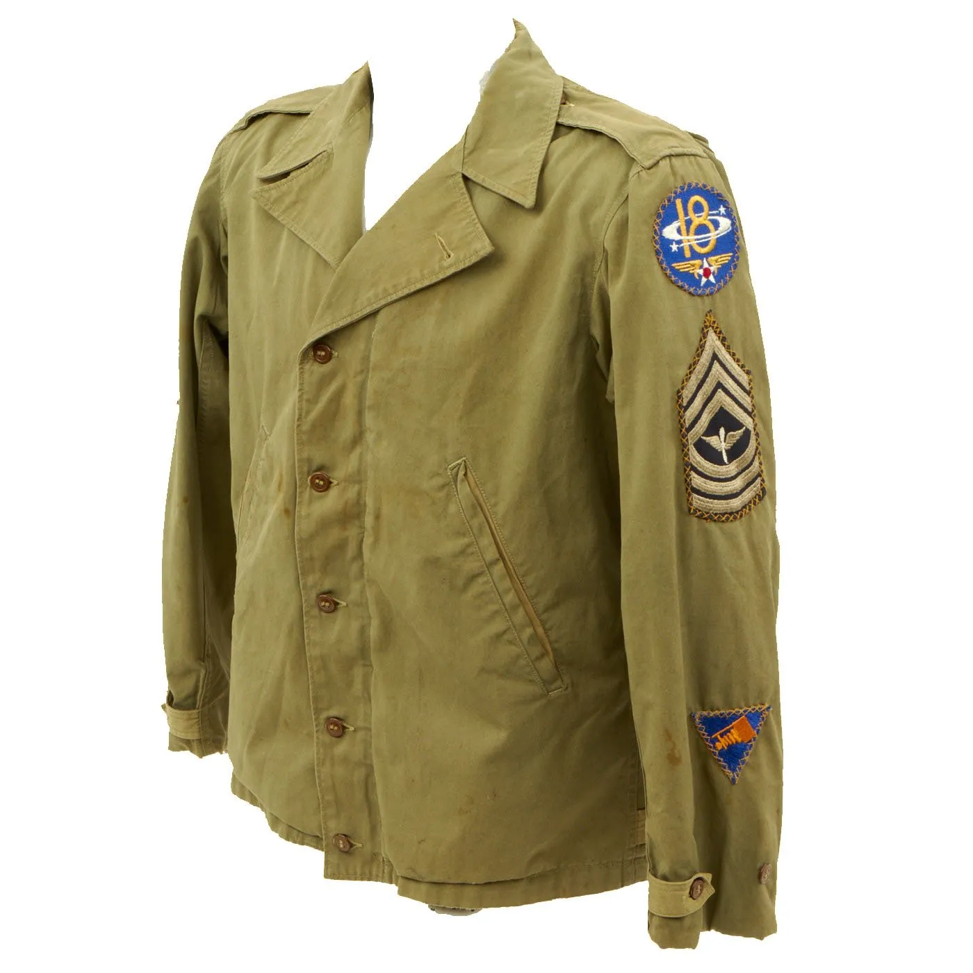 Original U.S. WWII 18th Air Force Ghost Division Patched M41 Jacket