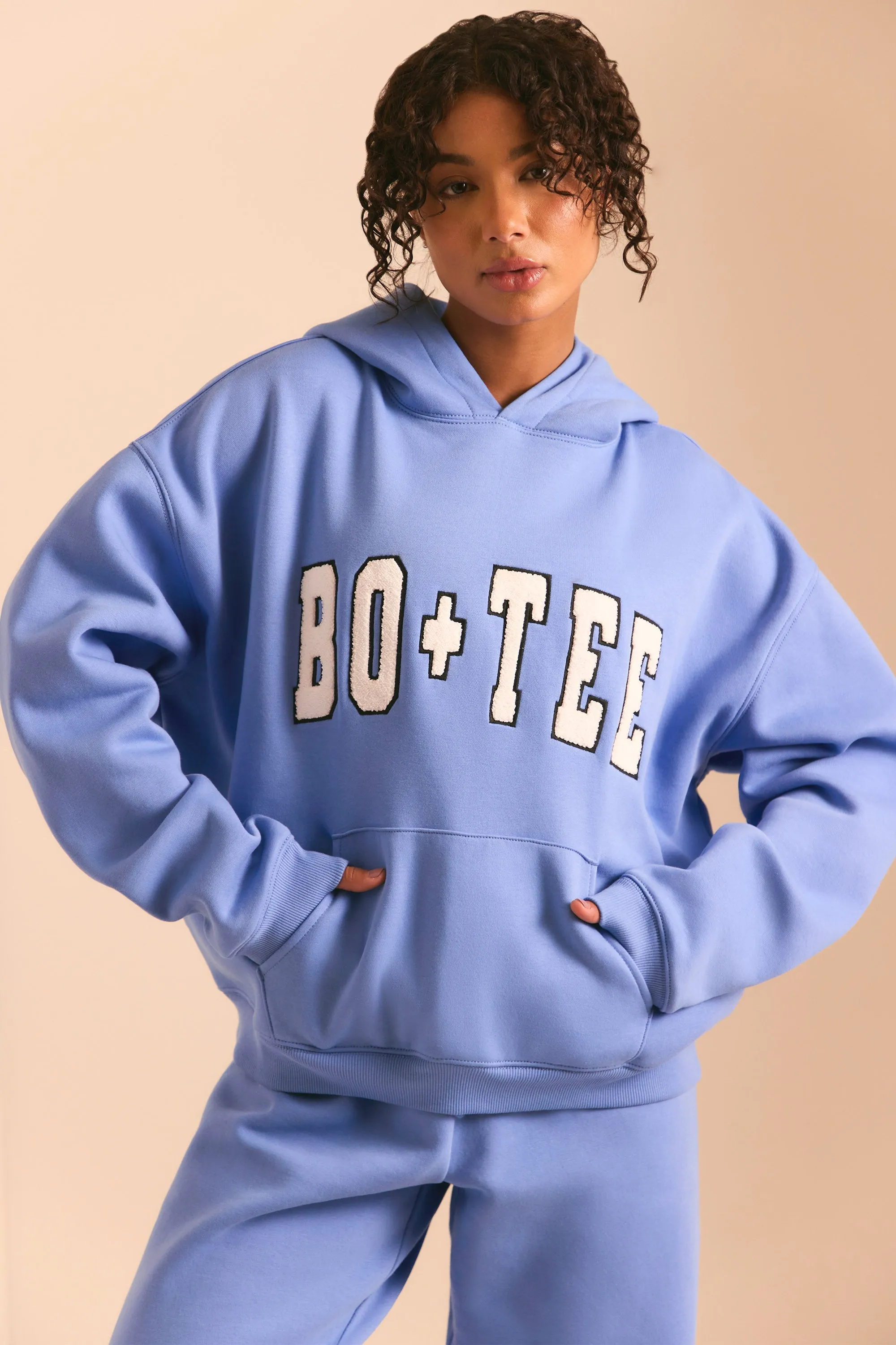 Oversized Hoodie in Cerulean Blue