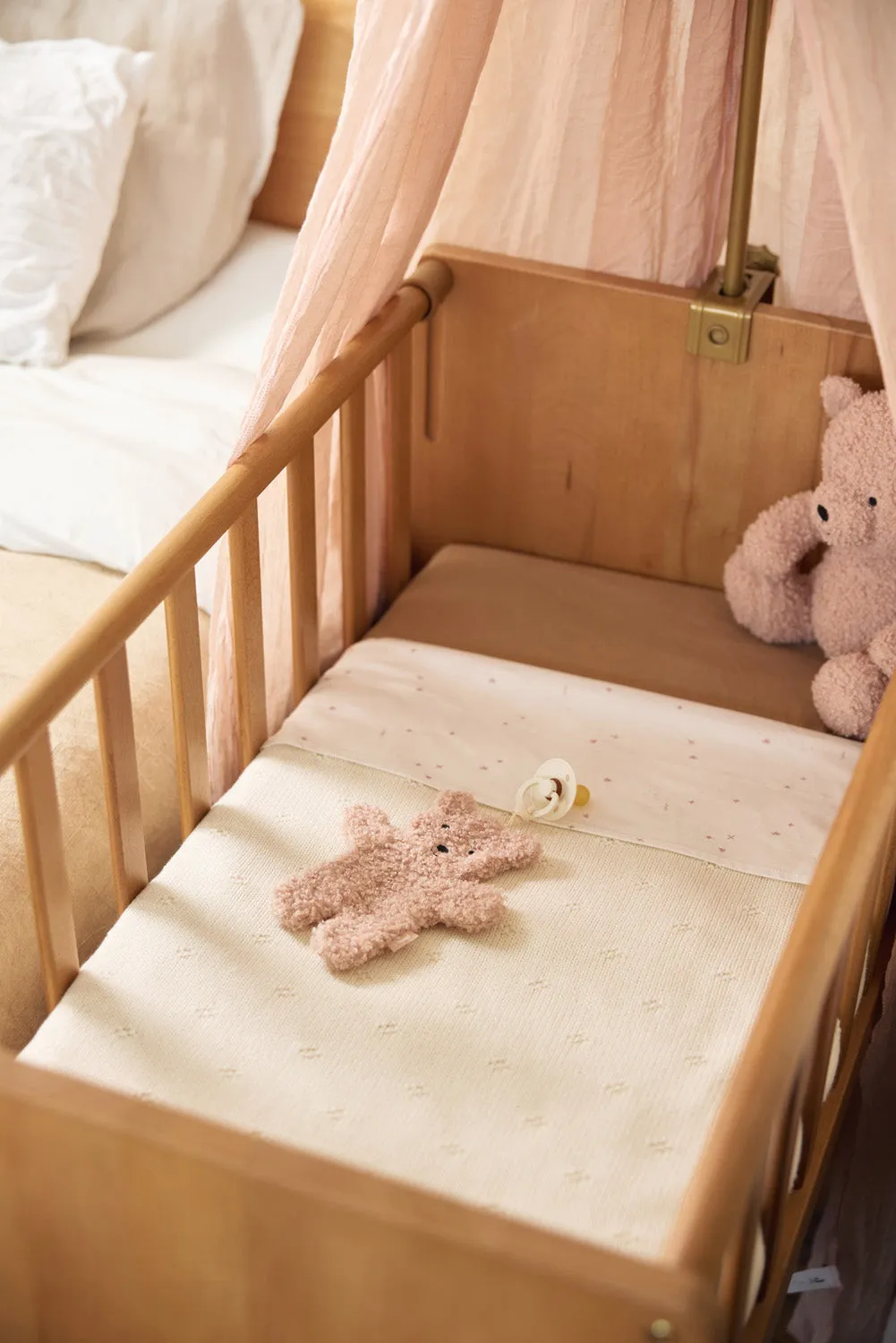 Pacifier Cloth Teddy Bear - Wild Rose