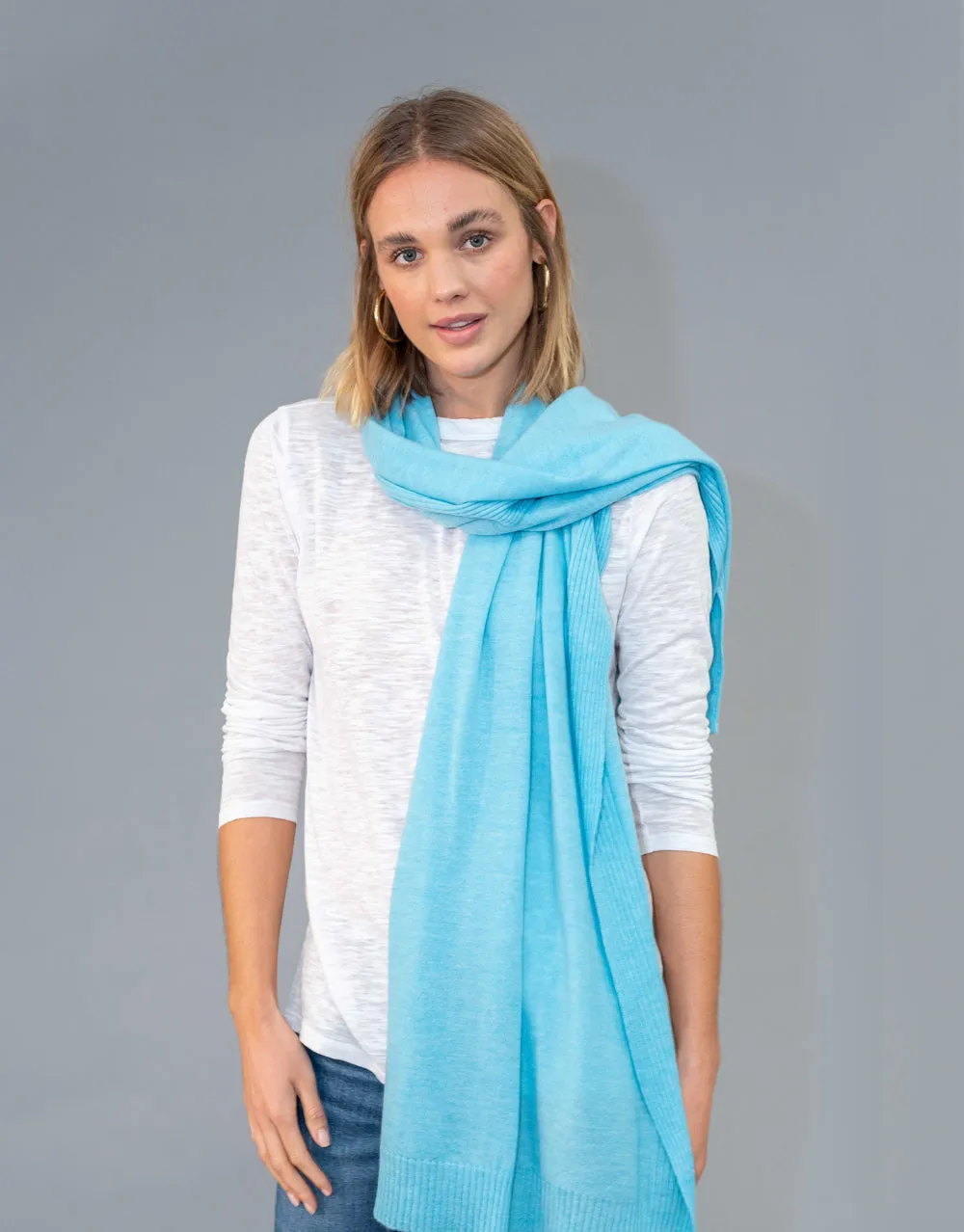 Pashmina Scarf in Light Aqua