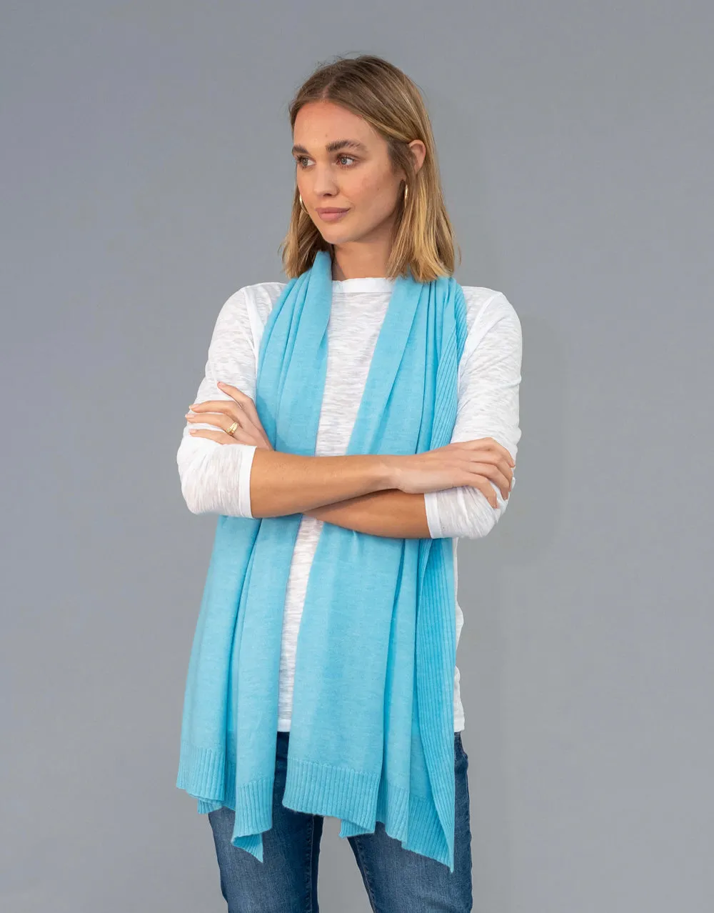 Pashmina Scarf in Light Aqua