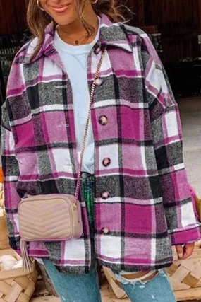 Plaid Buttoned Shirt Jacket