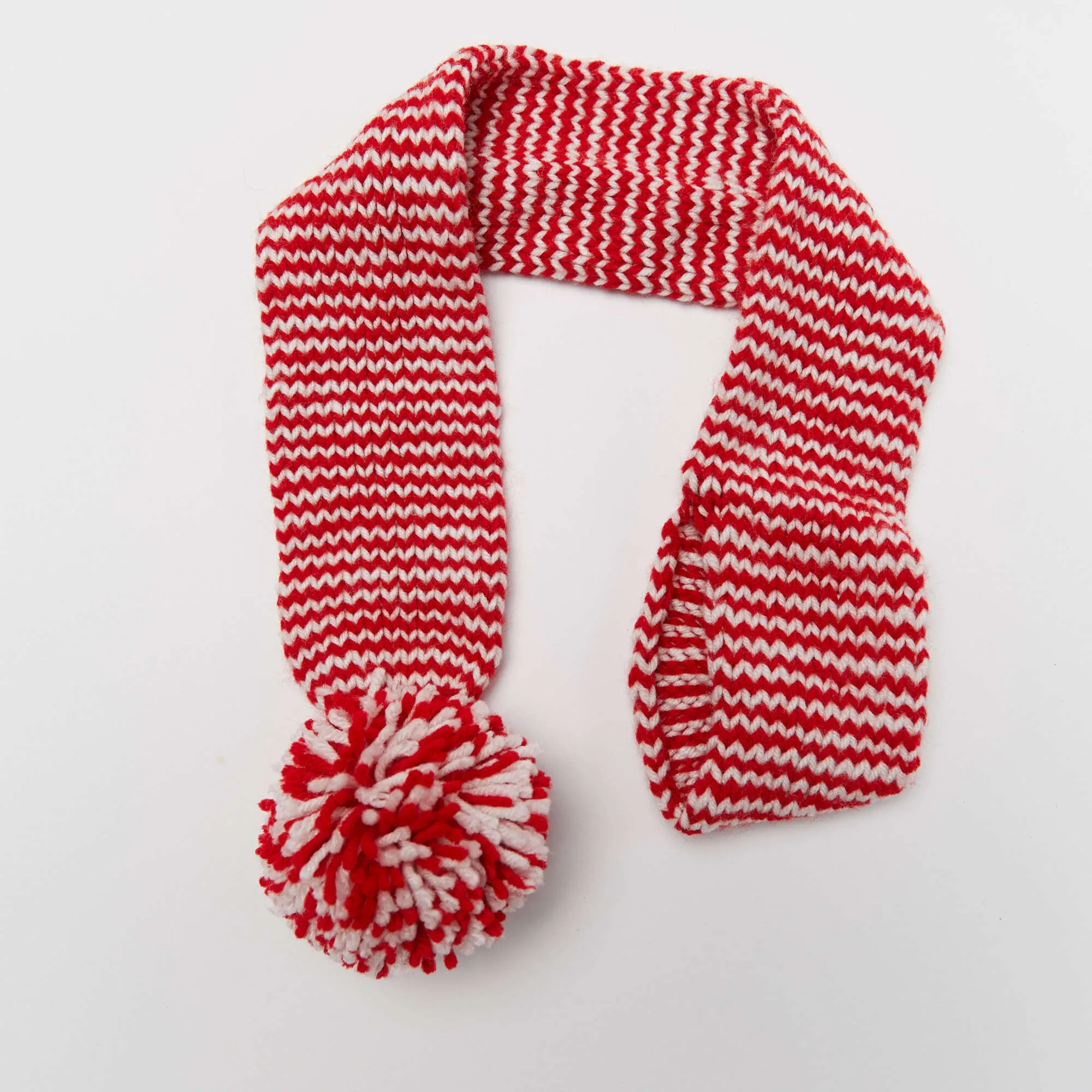 Red Heart Knit Holiday Stripes Dog Scarf