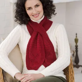 Red Heart Knit Keyhole Scarf