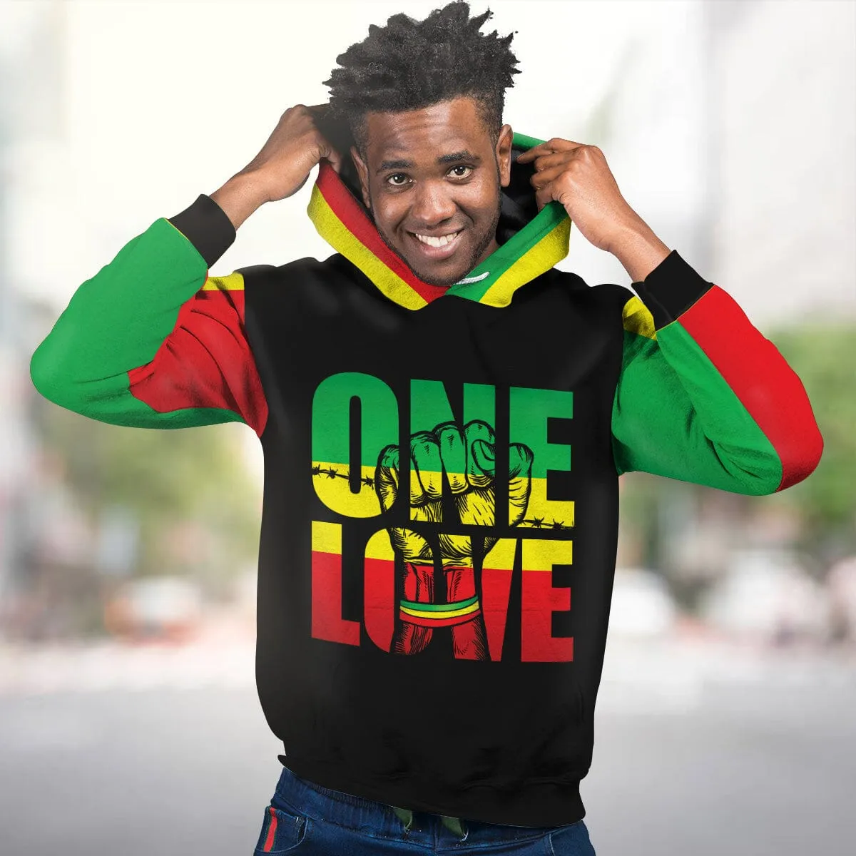 Reggae One Love All-over Hoodie