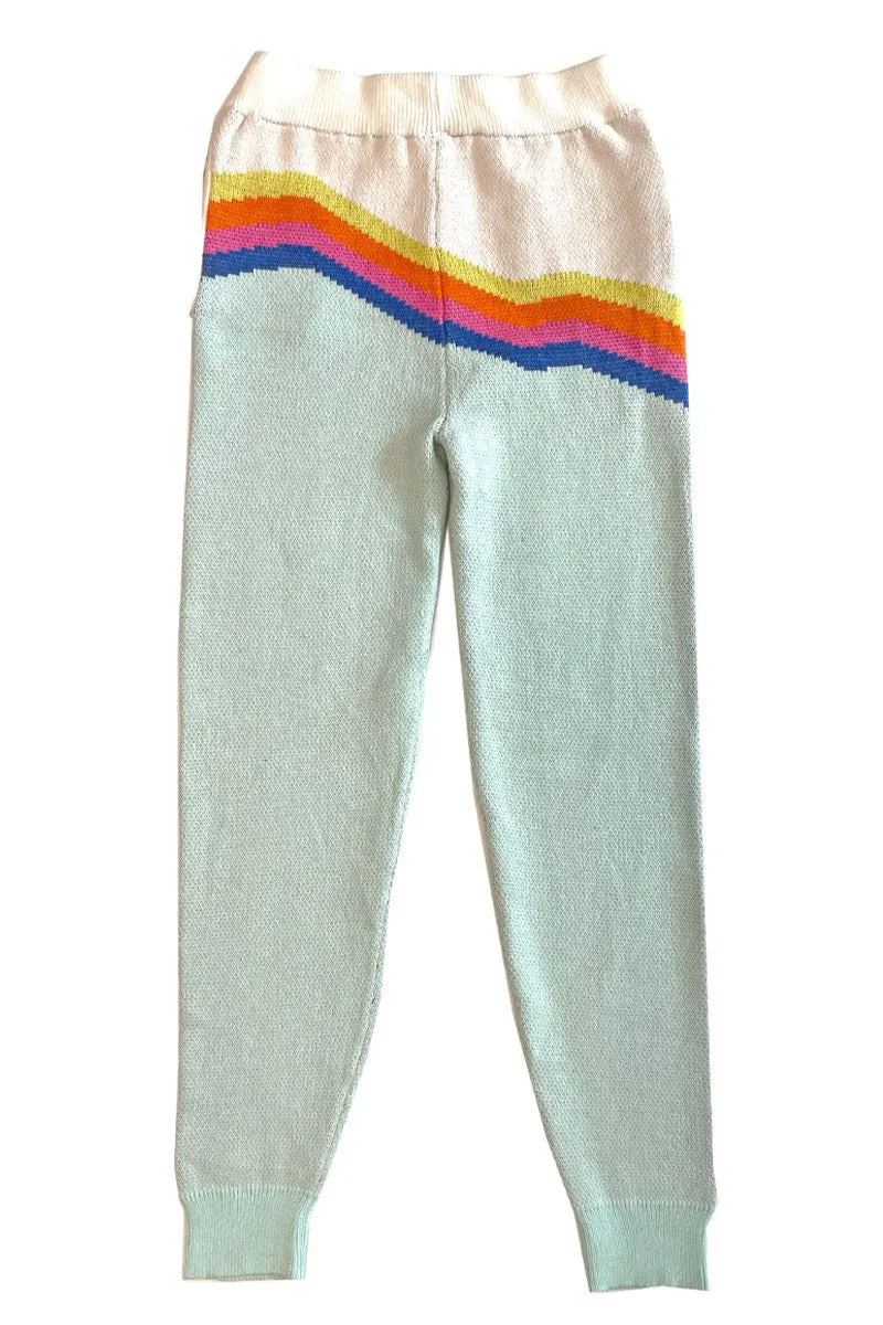 Retro stripe knit joggers