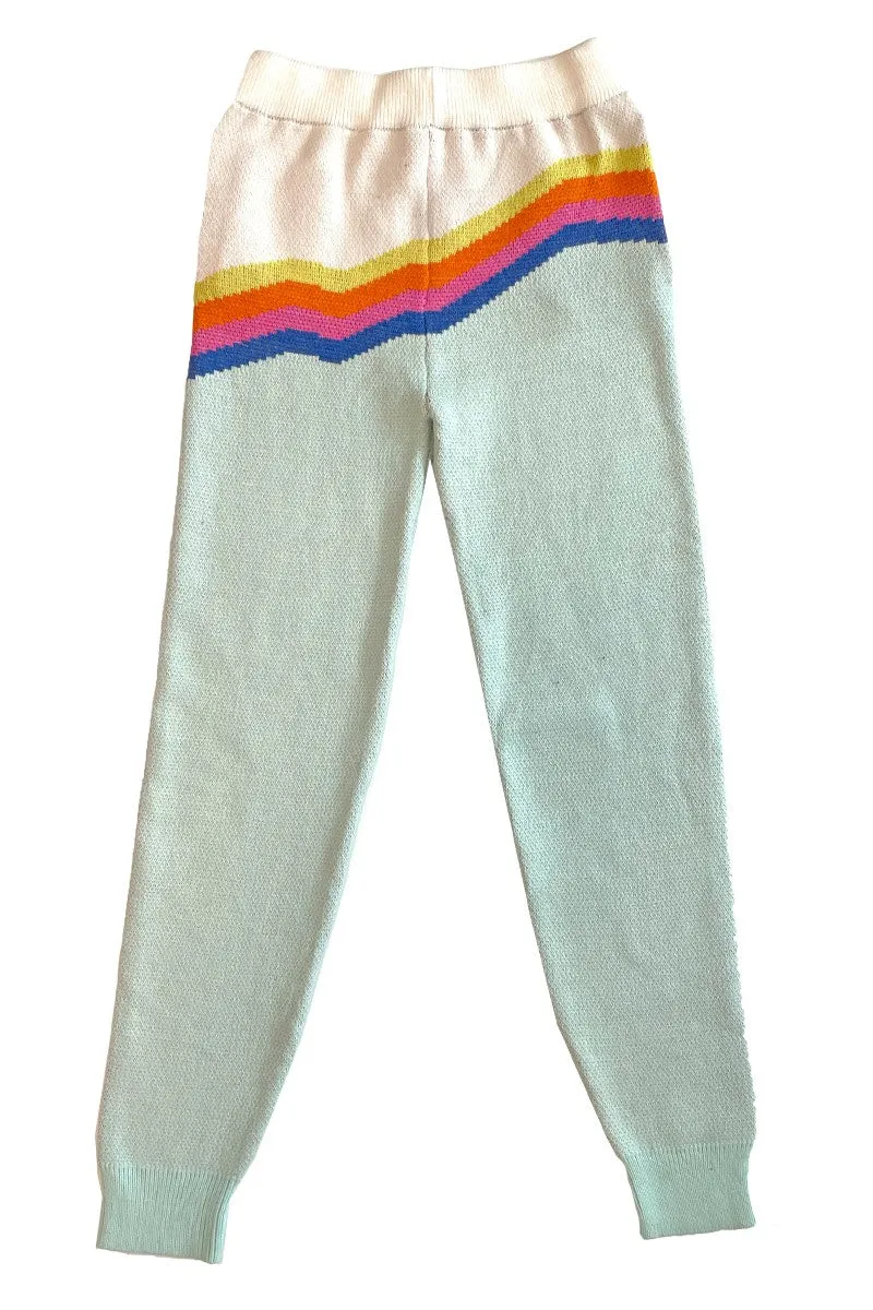 Retro stripe knit joggers