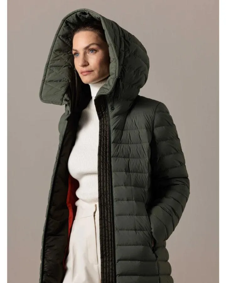 Ruth Knee Length Hooded Down Coat