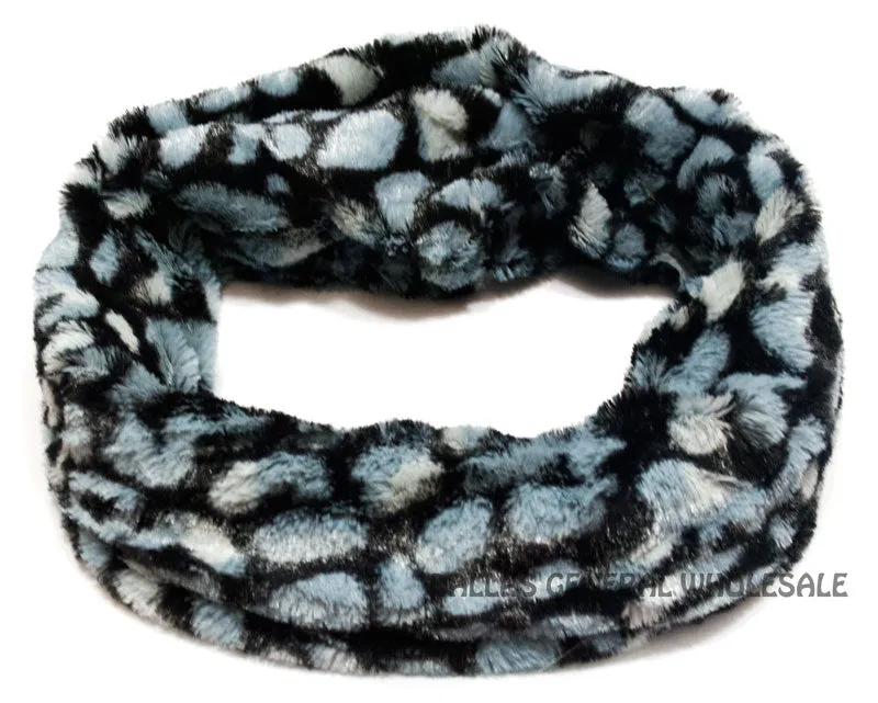 Safari Animal Printed Furry Infinity Circle Scarf Wholesale