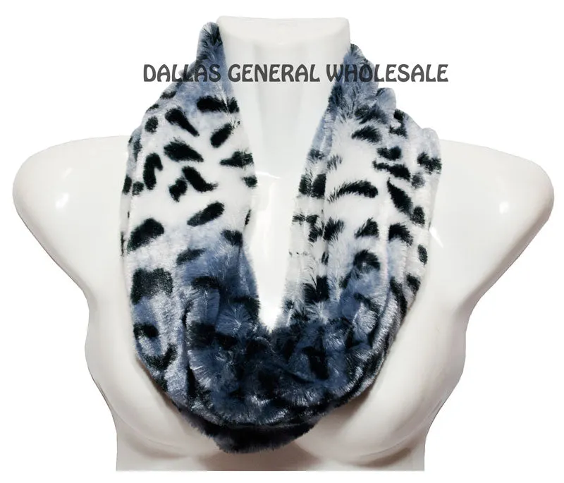 Safari Animal Printed Furry Infinity Circle Scarf Wholesale