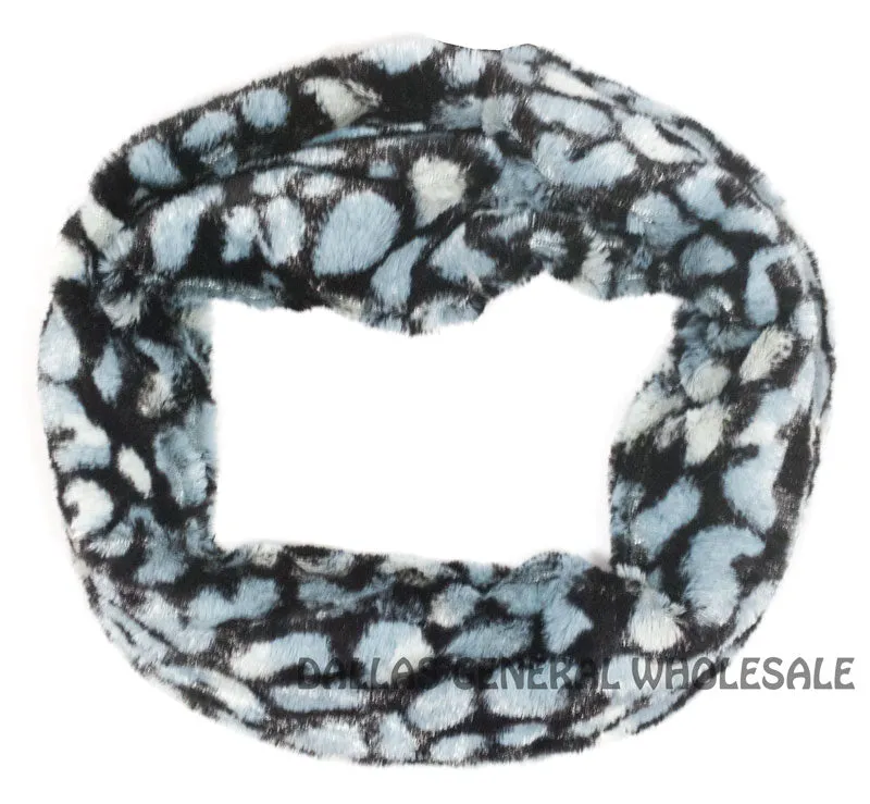 Safari Animal Printed Furry Infinity Circle Scarf Wholesale