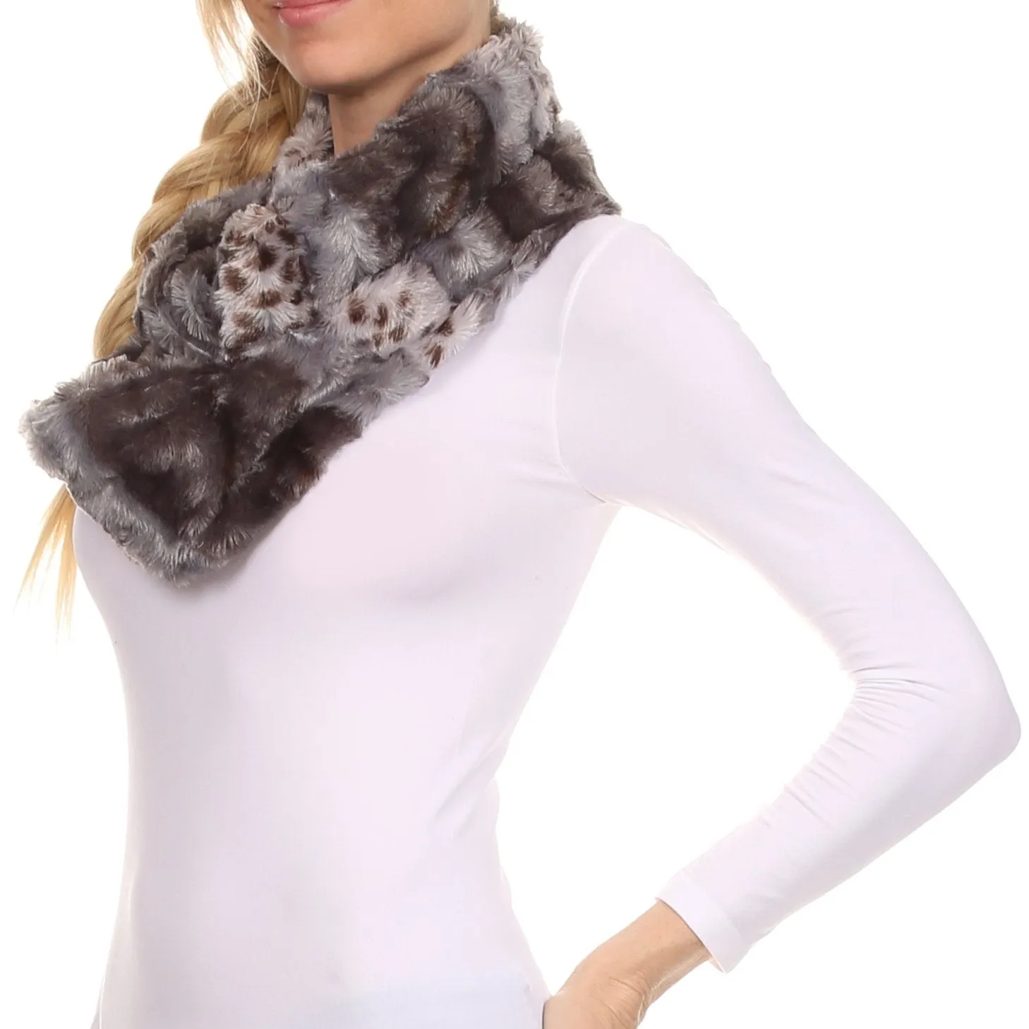 Sakkas Abhy Soft Fall Winter Furry Infinity Wrap Scarf