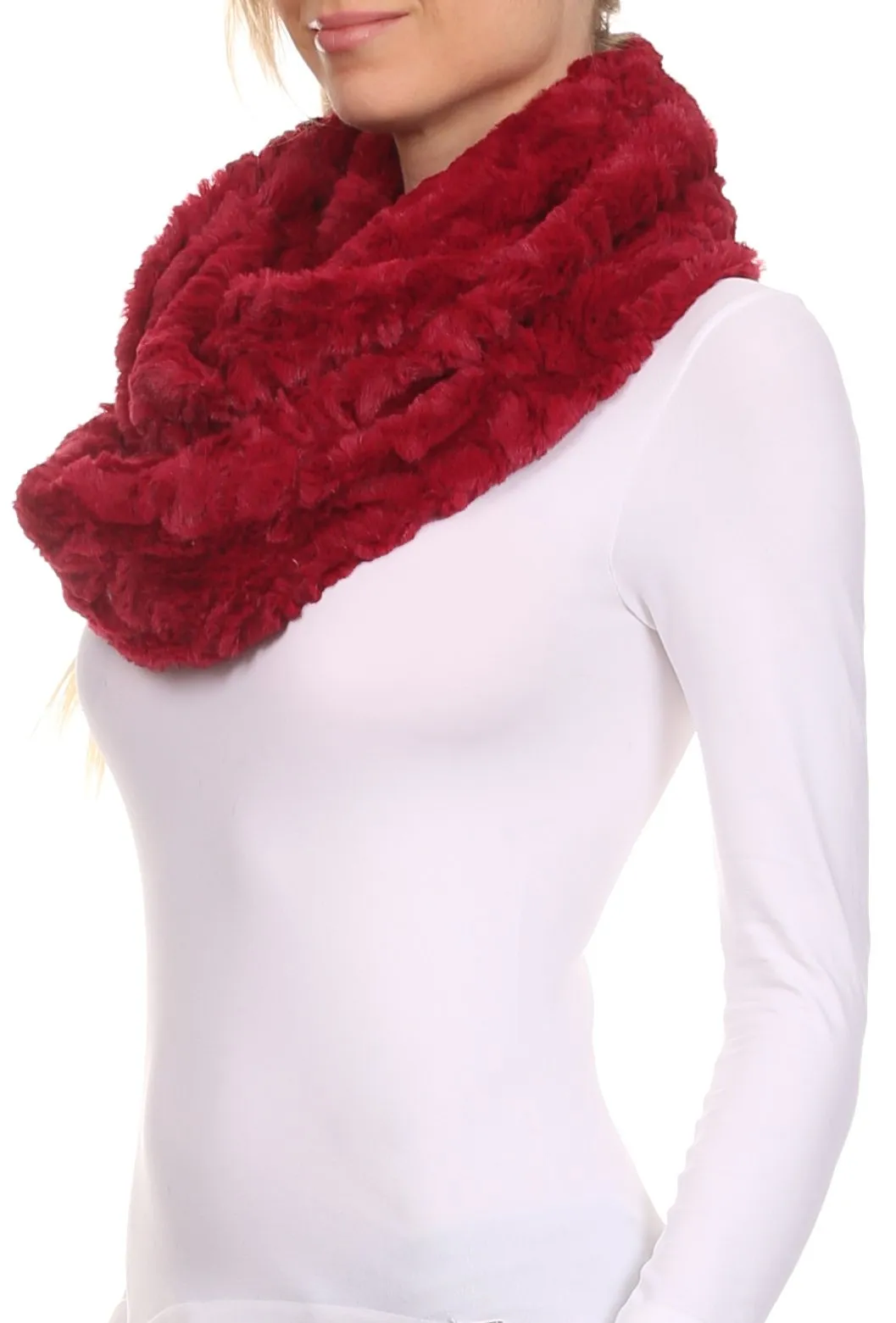 Sakkas Abhy Soft Fall Winter Furry Infinity Wrap Scarf