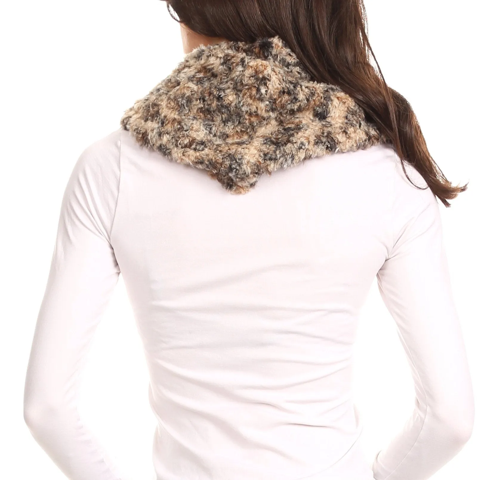 Sakkas Abhy Soft Fall Winter Furry Infinity Wrap Scarf