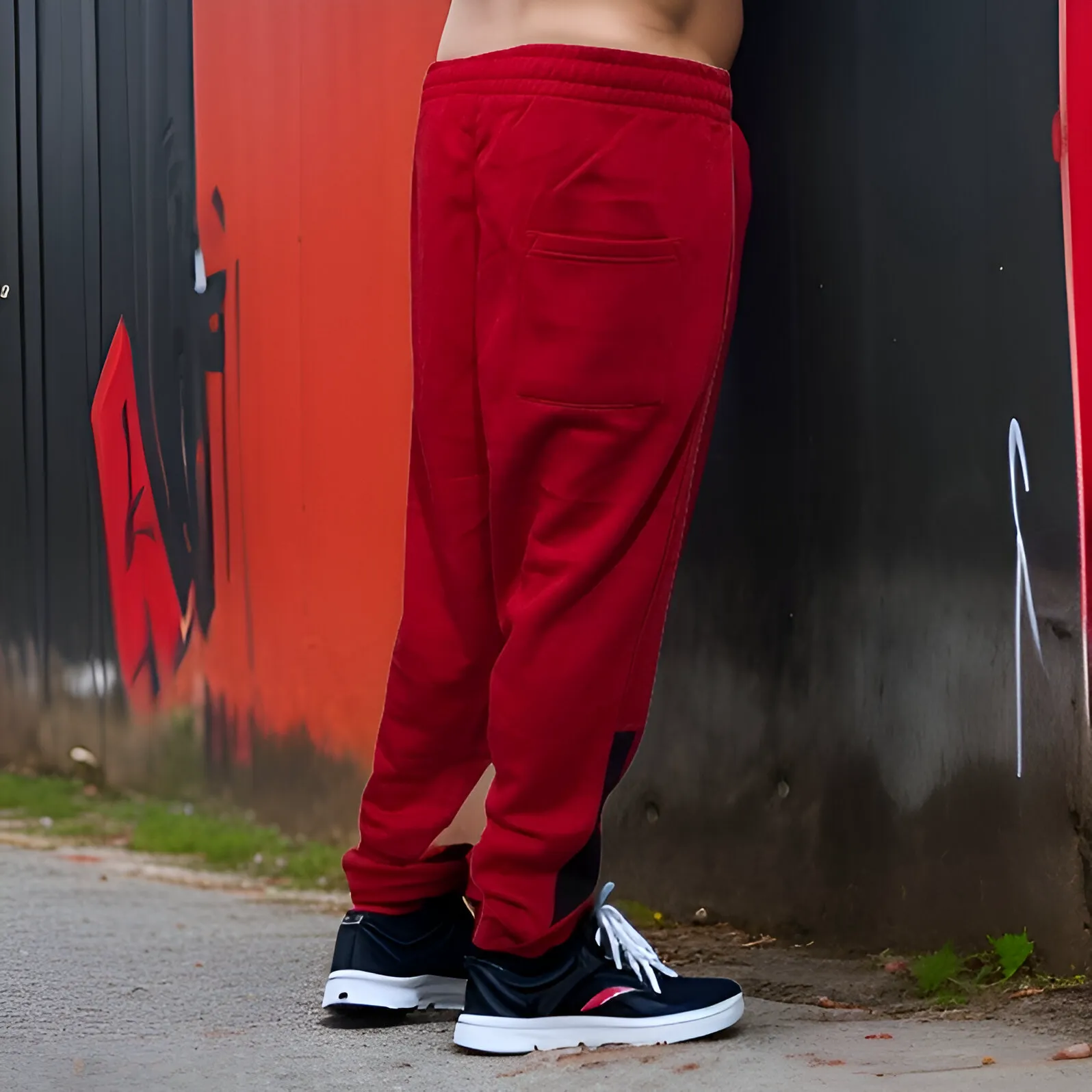 ^SEAN JOHN^ (RED) POLYESTER JOGGER SWEATPANTS (XB SIZED)