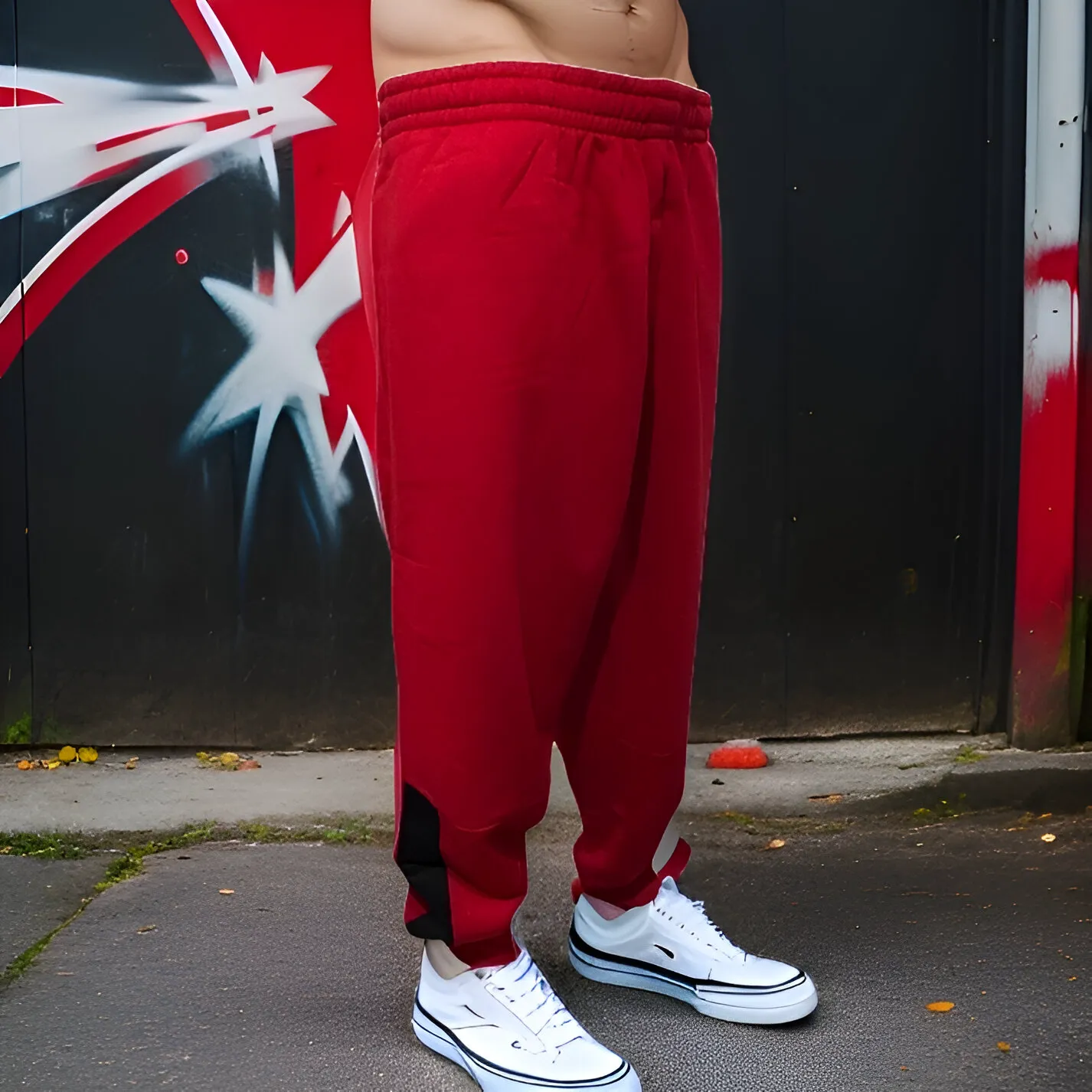 ^SEAN JOHN^ (RED) POLYESTER JOGGER SWEATPANTS (XB SIZED)