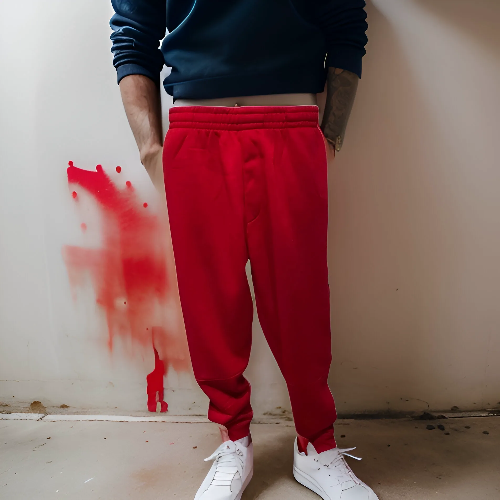 ^SEAN JOHN^ (RED) POLYESTER JOGGER SWEATPANTS (XB SIZED)