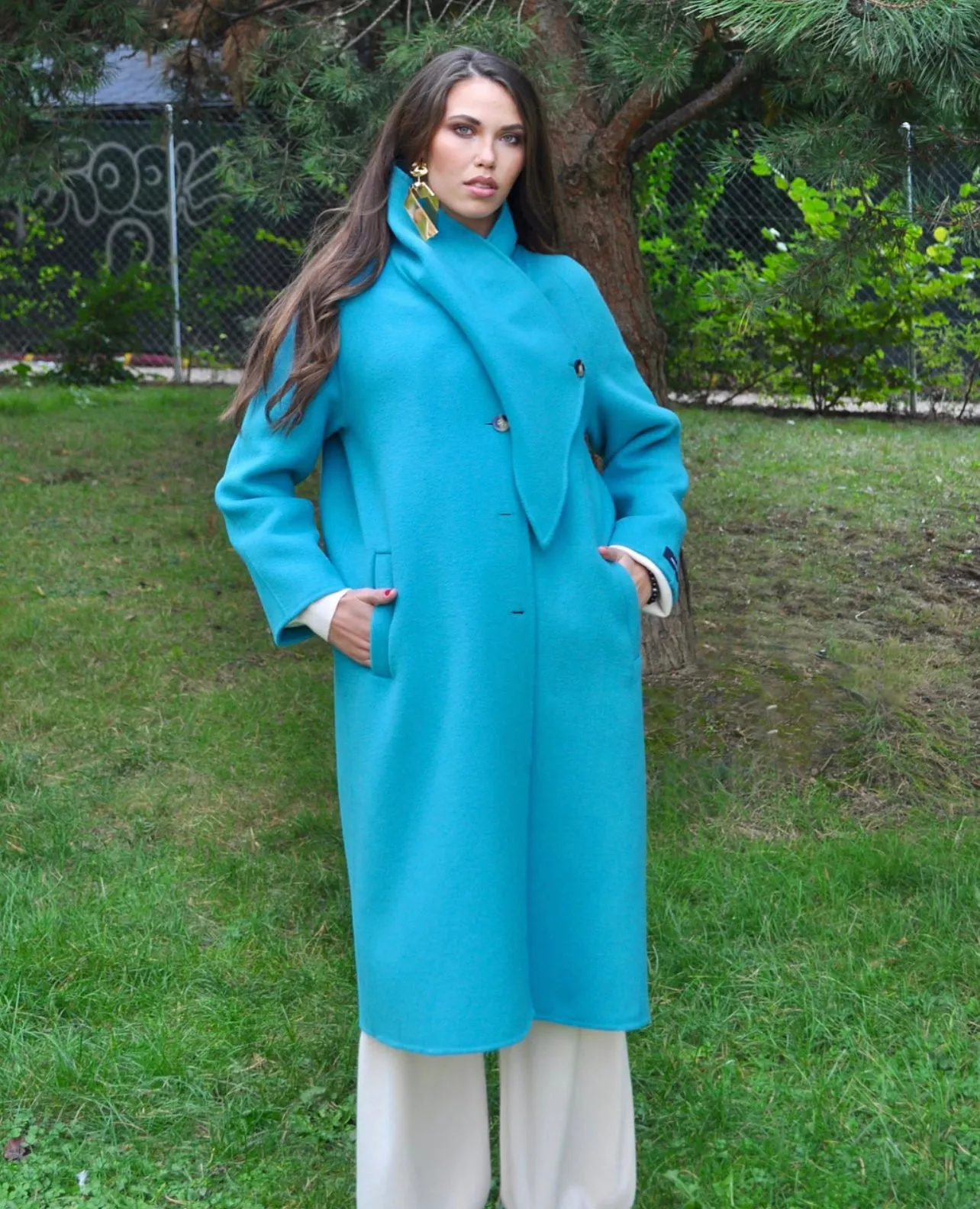 SKY BLUE WOOL COAT