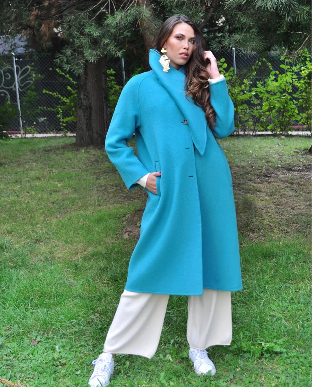 SKY BLUE WOOL COAT