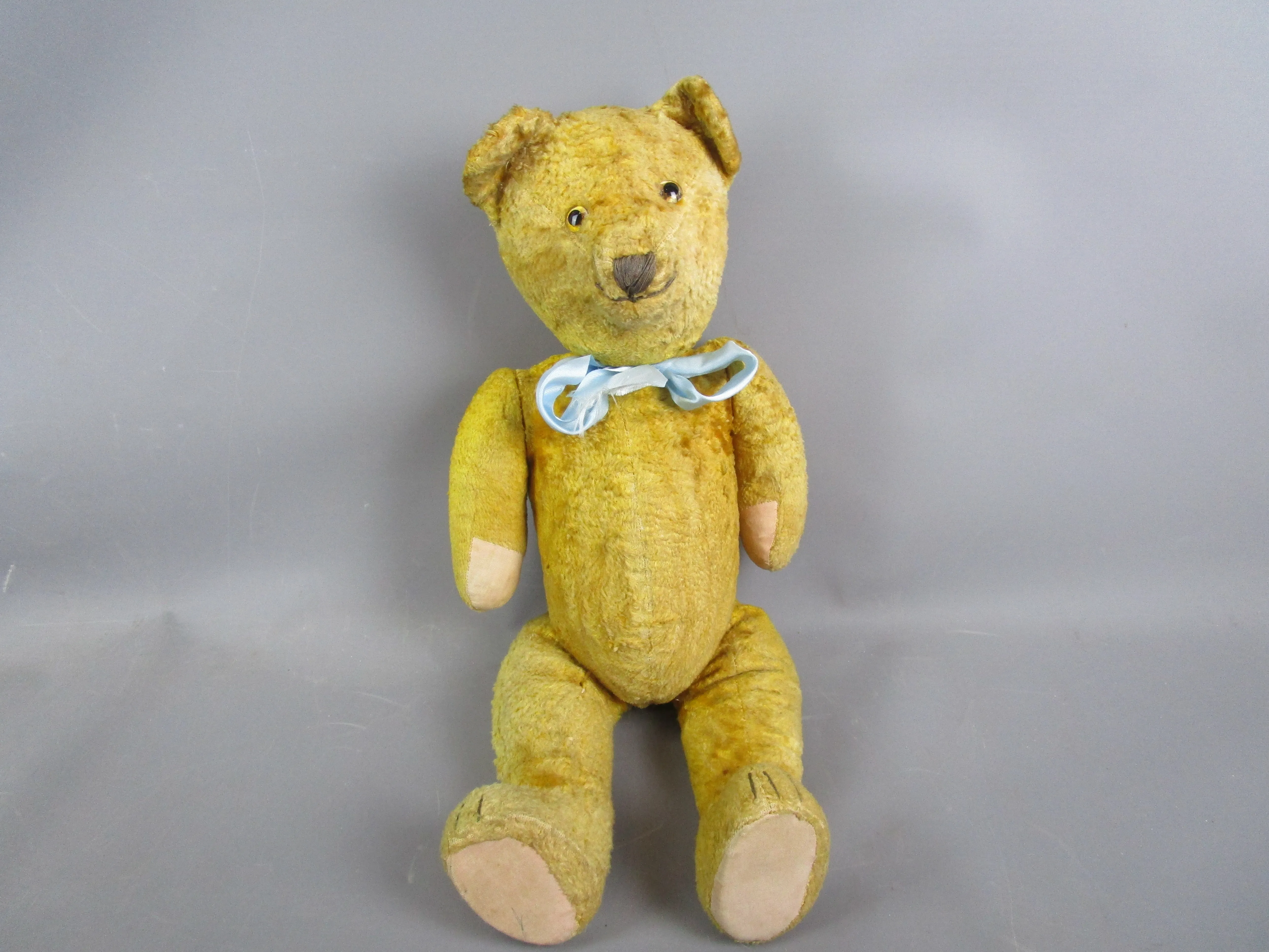 Small Jointed Teddy Bear Plush Vintage c1950