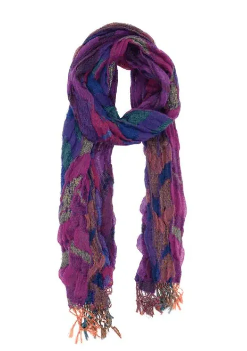 Staggered Chevron Fringe Scarf