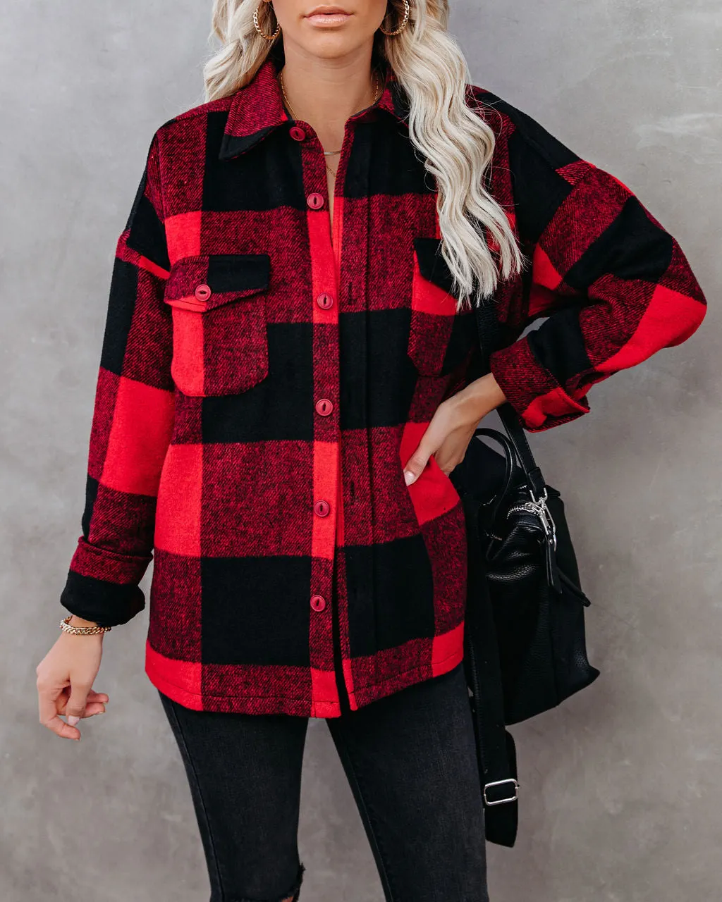 TastyHottie - Nicolas Plaid Button Down Shacket