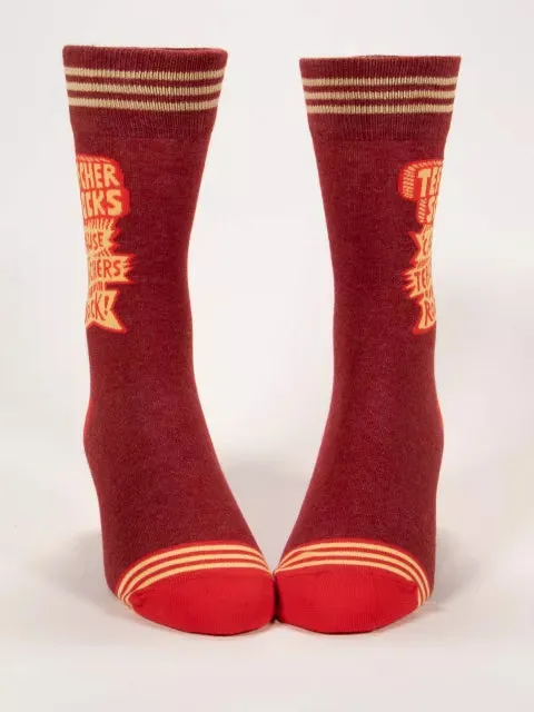 Teachers Rock Men's Crew Sock