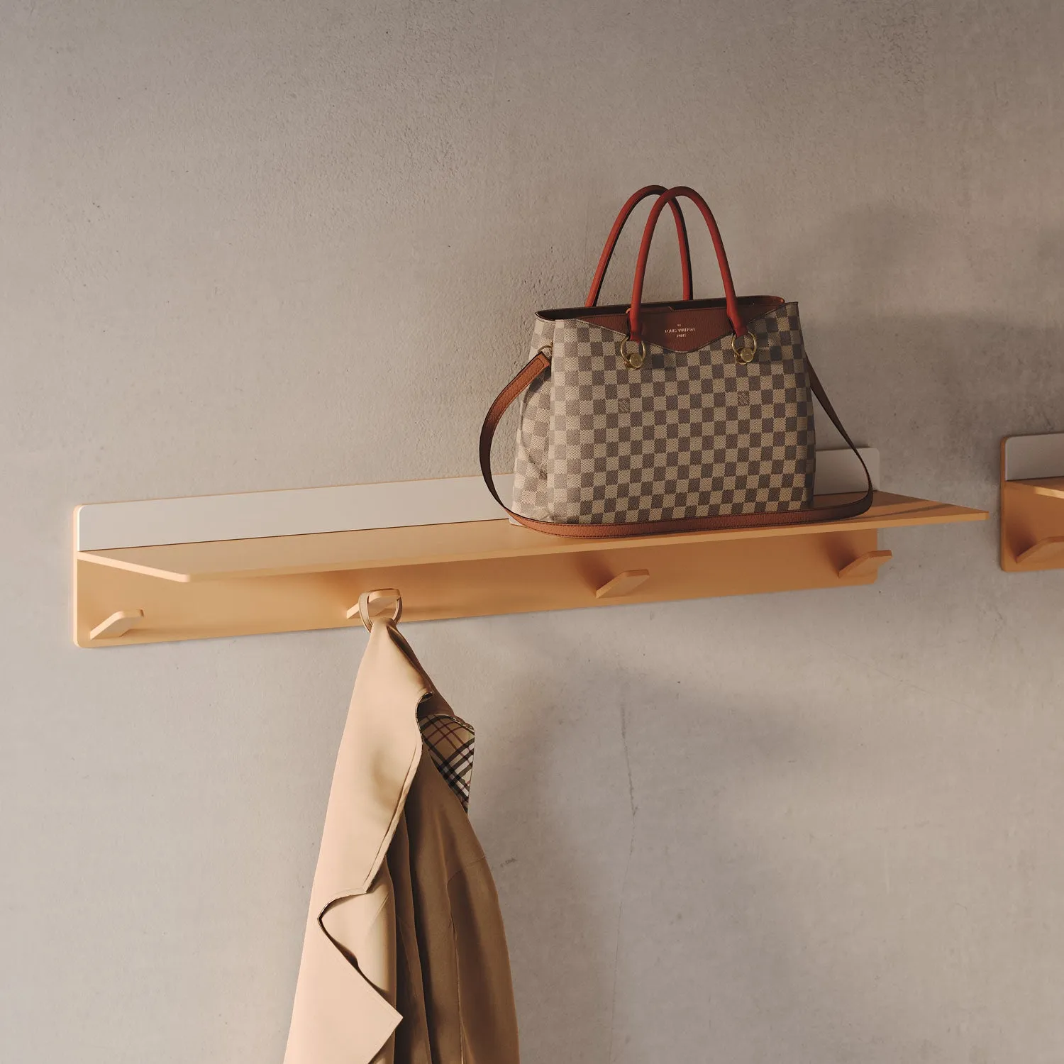 Tromso Steel Floating Shelf   Coat Rack