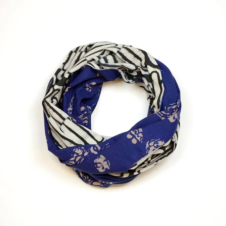 Unisex Block Print Reversible 2 in 1 Cotton Scarf - SAPNA