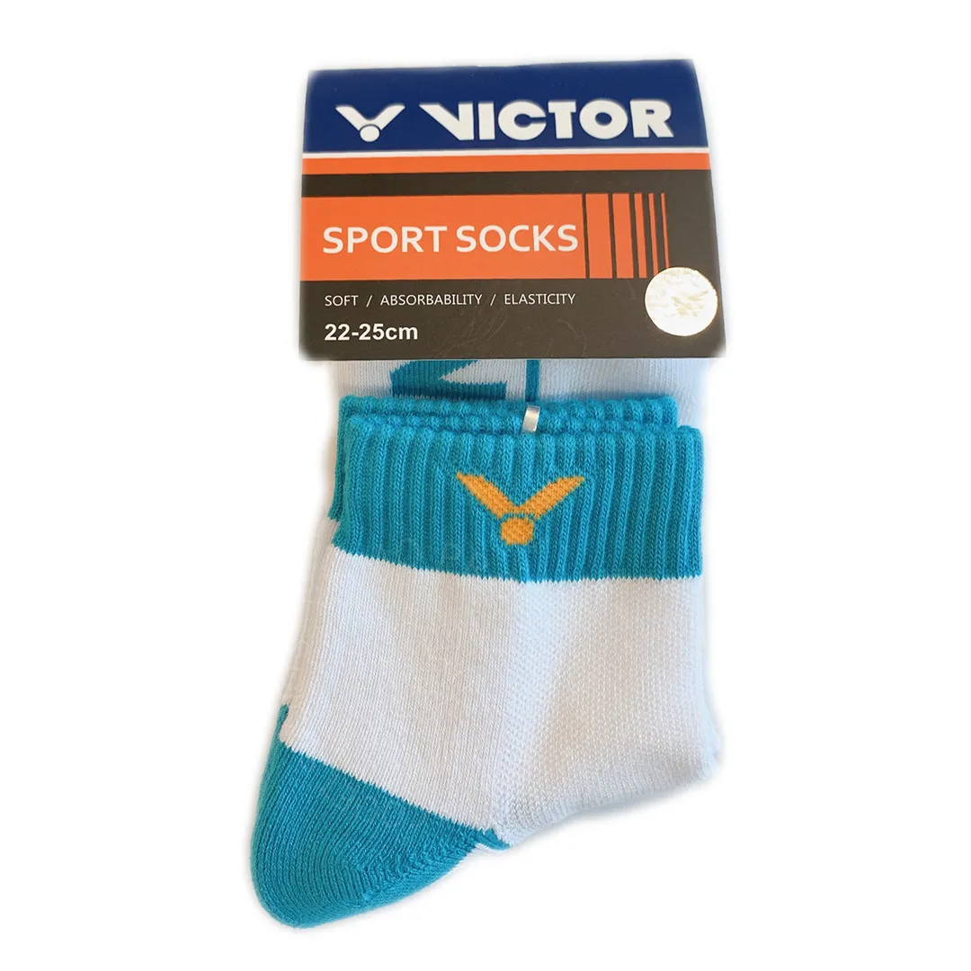 Victor SK235AM Sport Low Cut Socks [White/Blue]