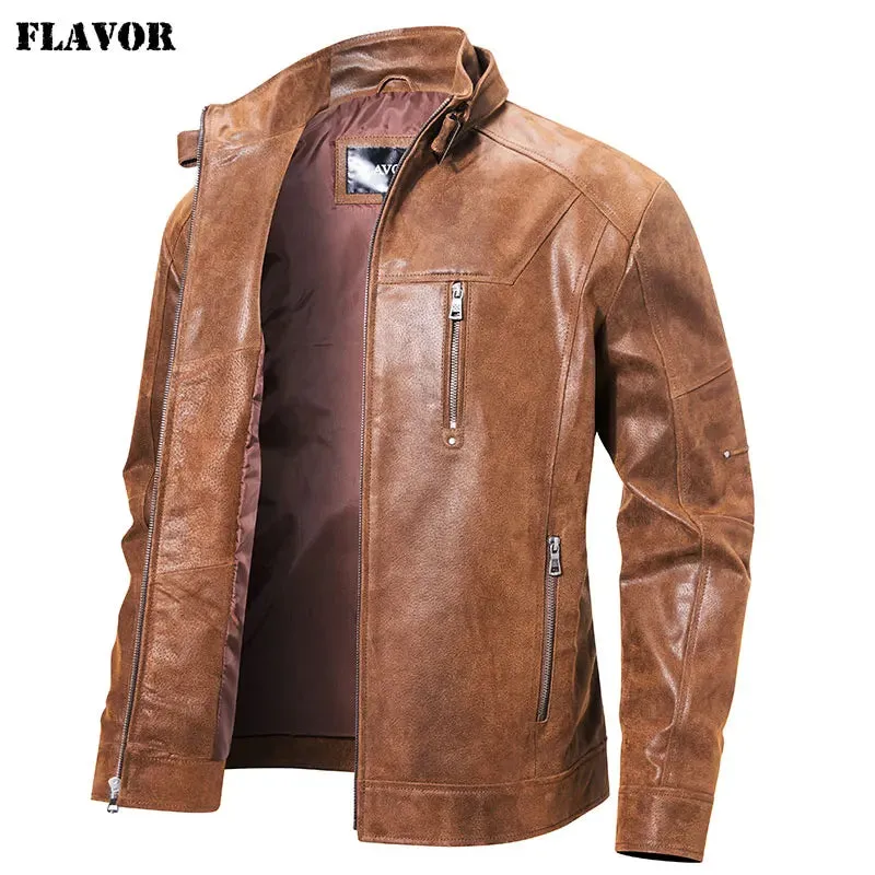 Vintage Men's Pigskin Leather Motorcycle Jacket