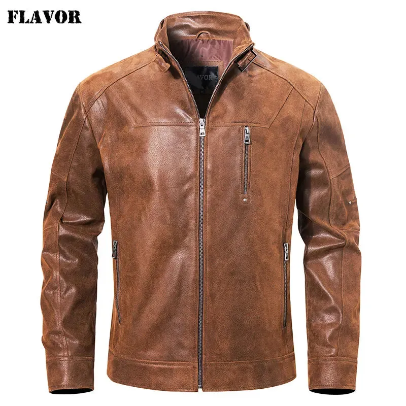 Vintage Men's Pigskin Leather Motorcycle Jacket