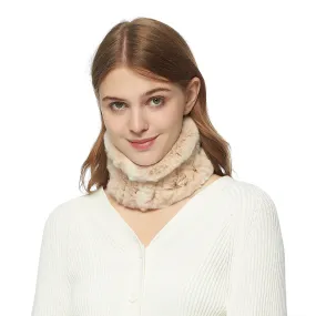 Women Winter Knitted Rex Rabbit Neck Warmer Infinity loop Scarf Scarves For Women Ladies