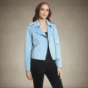 Women's Faux Suede Moto Jacket - FINAL SALE