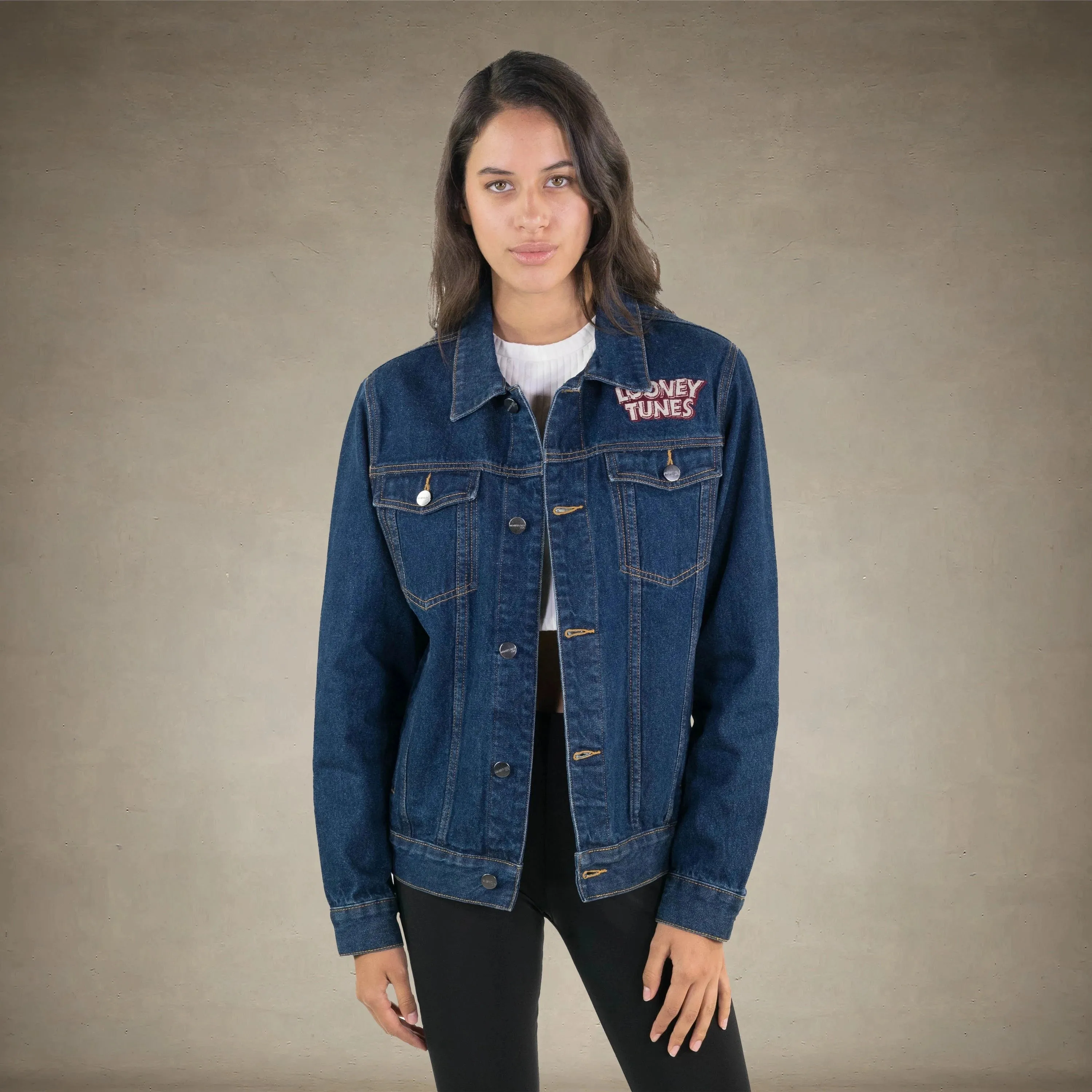 Women's Looney Tunes Denim Trucker Oversized Jacket - FINAL SALE