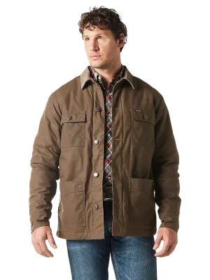 Wrangler Men's Lined Canvas Barn Chocolate Chip Coat