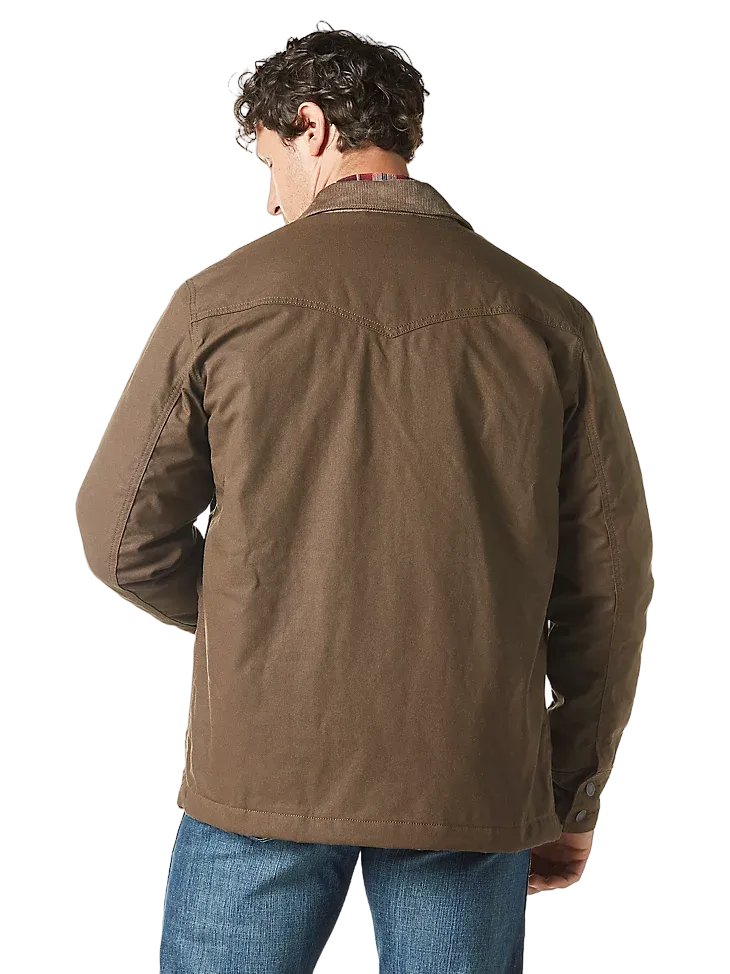 Wrangler Men's Lined Canvas Barn Chocolate Chip Coat