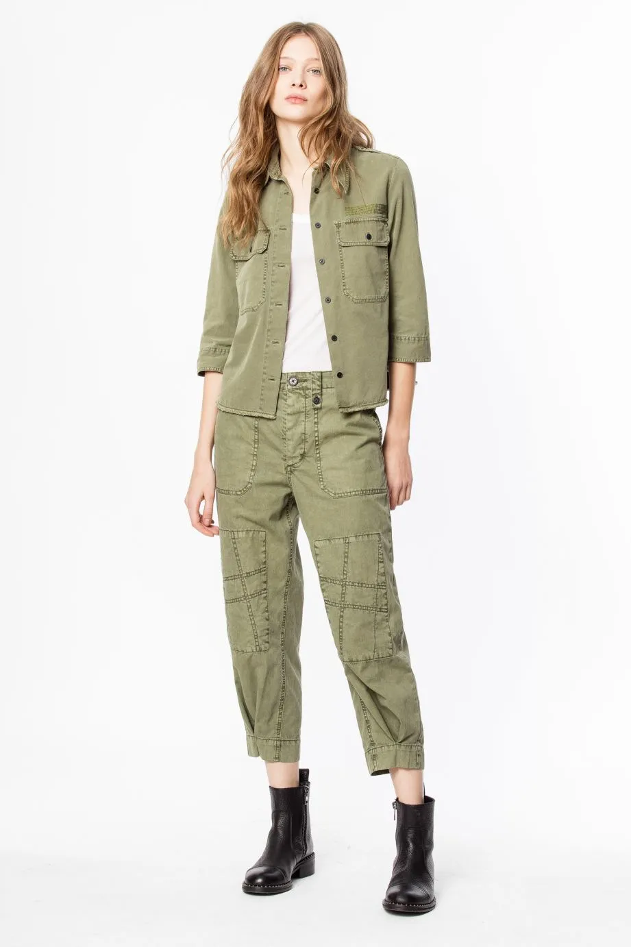 Zadig & Voltaire - Toast Mili Shacket in Kaki Green